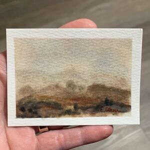 ACEO Original Art Neutral Tones Mini Landscape Soft Pastel